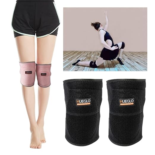 HUEGLO Protective Knee Pads for Dancers,Volleyball Knee Pad for Teen Girls,1Pair,Pink,Small