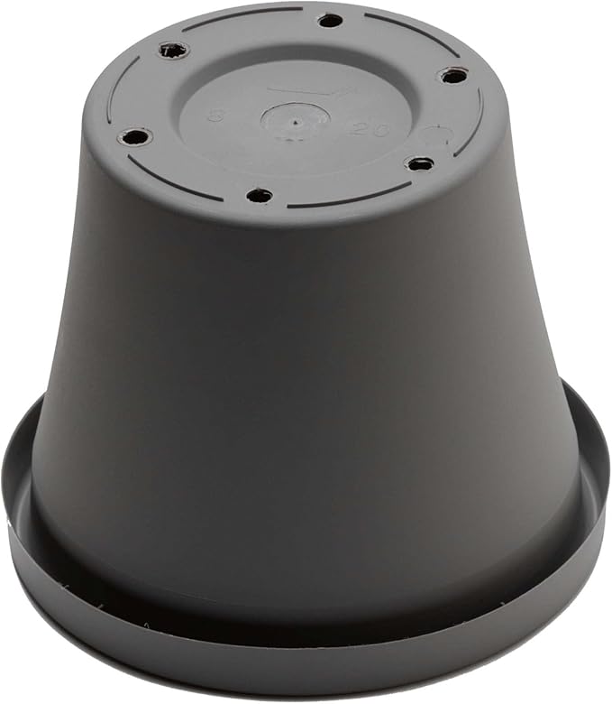Bloem Terra Pot Round Planter: 12", Charcoal, (Saucer Not Included) Matte Finish, Durable Resin, Traditional Style Pot, For Indoor & Outdoor Use, Gardening, 3.5 Gallon Capacity, Saucer Sold Separately
