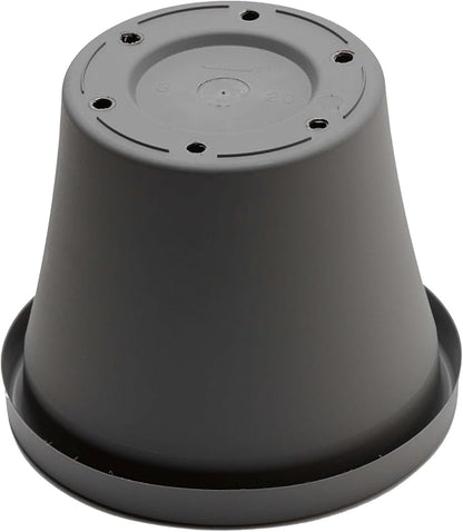 Bloem Terra Pot Round Planter: 12", Charcoal, (Saucer Not Included) Matte Finish, Durable Resin, Traditional Style Pot, For Indoor & Outdoor Use, Gardening, 3.5 Gallon Capacity, Saucer Sold Separately