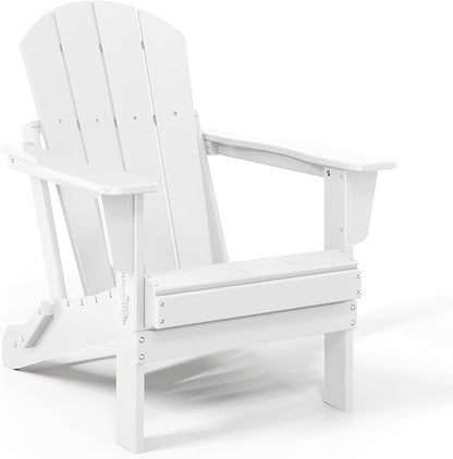 WestinTrends Malibu Malibu Outdoor Folding Poly Adirondack Chair (Set of 8), White