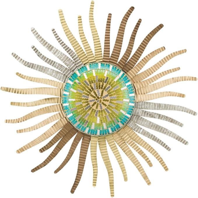 Regal Art & Gift Wavy Large Metal Sun Wall Decor - 30 Inch | Indoor Outdoor Rust-Resistant Sunburst Sculpture | Eye-Catching Metal Sun Wall Art Accent for Patio, Garden, Living Room