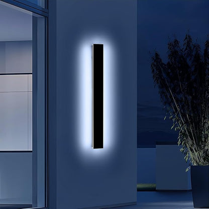 Mikeru 31.4" Outdoor Wall Sconce 6000K Cool White - IP65 Waterproof Black Exterior Light, Hardwired Wall Mounted Fixture for Porch, Patio & Entryway | Non-Dimmable Weatherproof Design