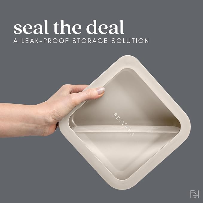 20-Piece Glass Food Storage Containers Set with Lids (10 Containers + 10 Lids) | Microwave-Safe Airtight Seal, Oven-Safe Ceramic-Coated Glass | Zero Plastic, No PFAS/PFOA/BPA [Crema]