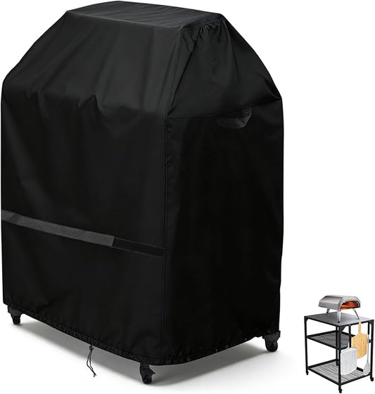 Outdoor Pizza Oven Table Cover for Ooni Oven and Medium Table, Outdoor Bar Table Cover Waterproof Heavy Duty for Patio Grill Table - 32''L x 24''W x 50''H