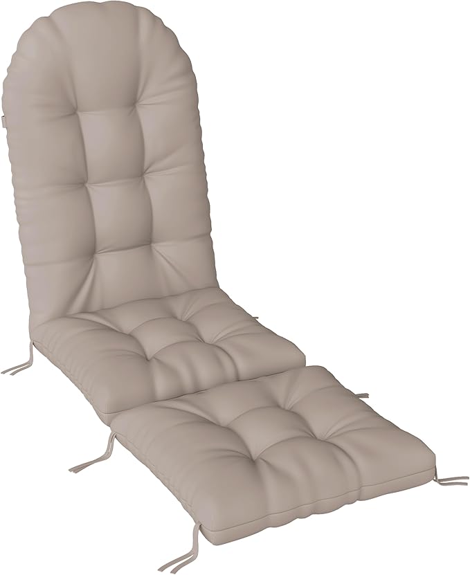 Adirondack Chair Cushion with Ottoman, Folding Adjustable Adirondack Seat Cushions, Waterproof Adirondack Patio Chair Pads for Garden, Deck, or Poolside, Large-Beige-1