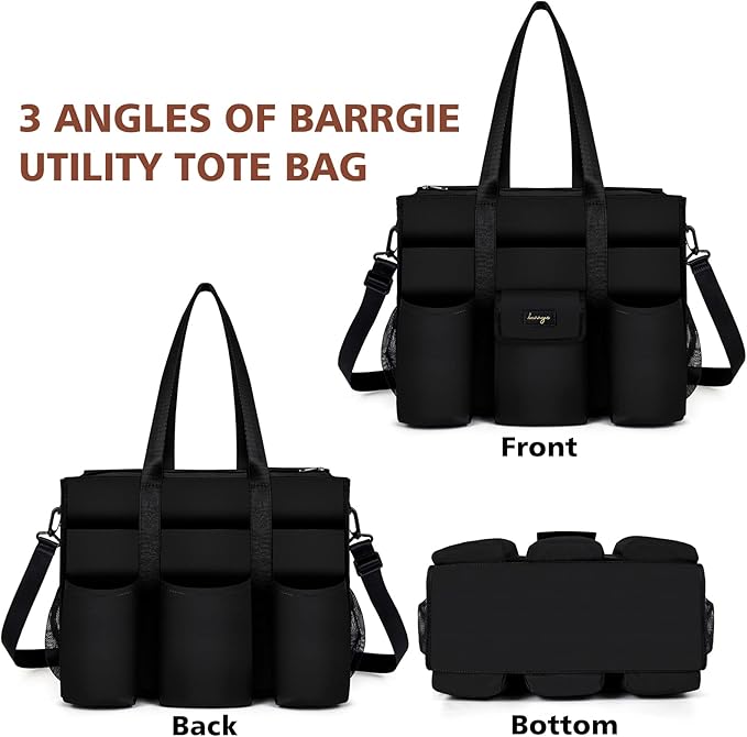Utility Tote - Water Resistant with 19 Exterior/Interior Pockets - Large Women/Teacher/Work Bag