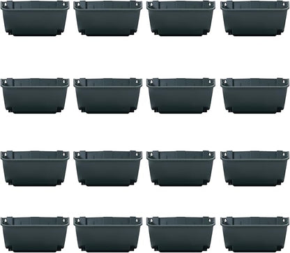 Vertical Wall Planter, Wall-Mounted Living Garden Planter with 16 Plastic Pots Stackable Wall Hanging Flower Pot Clasp Design for Vegetables Flowers (Army Green 16)