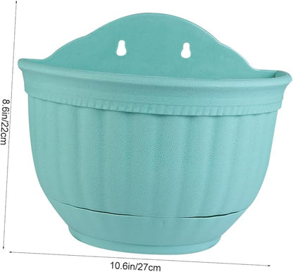 BESPORTBLE Plastic Half Round Flower Pot Hook Easy to Hang Wall-Mounted Planter Stylish Wall Hanging Pot for Home Office Sturdy Safe for Plant Storage