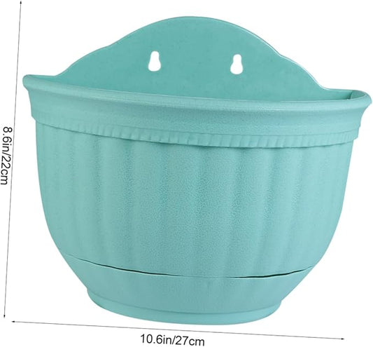 BESPORTBLE Plastic Half Round Flower Pot Hook Easy to Hang Wall-Mounted Planter Stylish Wall Hanging Pot for Home Office Sturdy Safe for Plant Storage