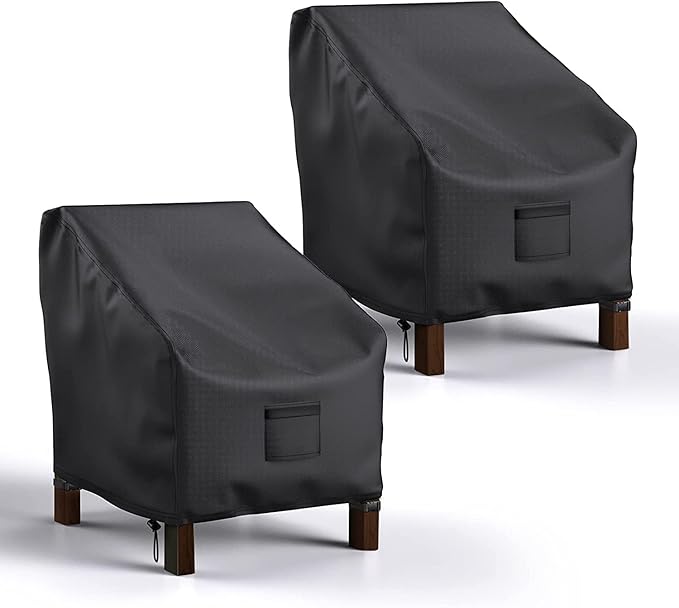 Mrrihand Patio Chair Covers Waterproof, Lounge Deep Seat Cover, Heavy Duty Outdoor Lawn Patio Furniture Covers (35" W x 38" D x 31" H - 2 Pack)