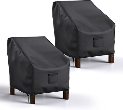 Mrrihand Patio Chair Covers Waterproof, Lounge Deep Seat Cover, Heavy Duty Outdoor Lawn Patio Furniture Covers (35" W x 38" D x 31" H - 2 Pack)