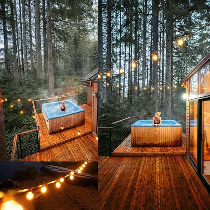 Outdoor String Lights 30ft LED Hanging Globe Patio Lights with G40 Shatterproof Bulbs(10+1 Bulbs), Waterproof Connectable Hanging Light for Indoor Outdoor Decor Garden Camping Backyard Porch