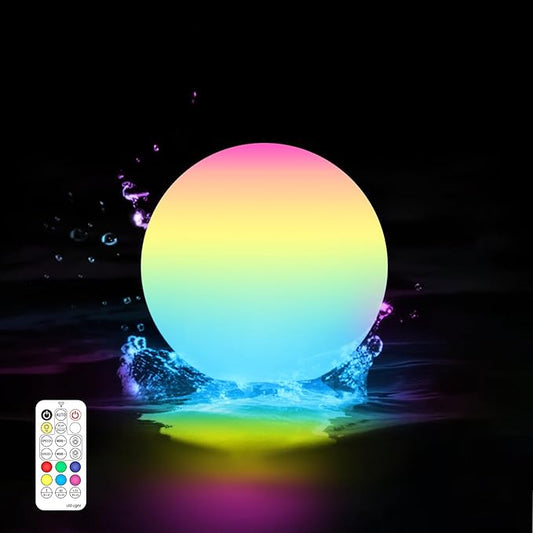 LOFTEK 3-inch Floating Pool Lights, Color Changing Rechargeable Pool Lights, IP65 Waterproof LED Ball Light, Bathtub Lamp, Remote Control, Sphere Orb for Patio, Yard, Nursery, Decor, Gift (1 Pack)