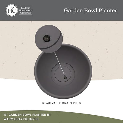 The HC Companies Shallow Planter with Drainage - Contemporary Garden Bowl Planter for Flowers, Herbs & More - Round Succulent Planter Pot for Indoors and Outdoors (15.5" Teal, Pack of 1)