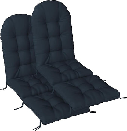 Adirondack Chair Cushion with Ottoman, Folding Adjustable Adirondack Seat Cushions, Waterproof Adirondack Patio Chair Pads for Garden, Deck, or Poolside, Small-Dark Blue-2