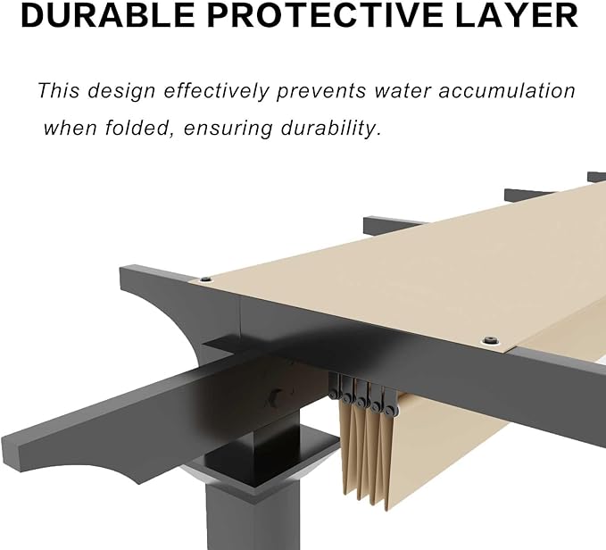 Pergola Shade Cover Replacement Canopy Top Compatible with Home Depot Hampton Bay Pergola Model #GFM00467F - Beige(Canopy Top Only)