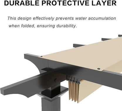 Pergola Shade Cover Replacement Canopy Top Compatible with Home Depot Hampton Bay Pergola Model #GFM00467F - Beige(Canopy Top Only)