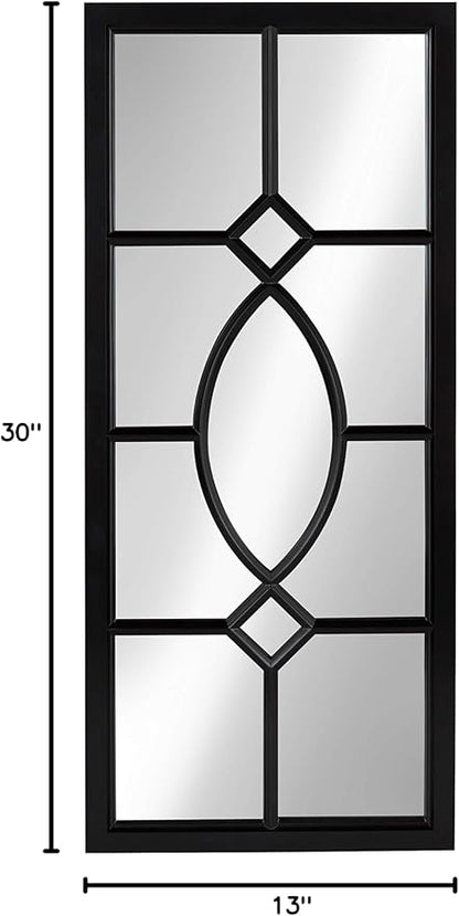 Kate and Laurel Cassat Modern Casual Window Wall Accent Mirror, Black