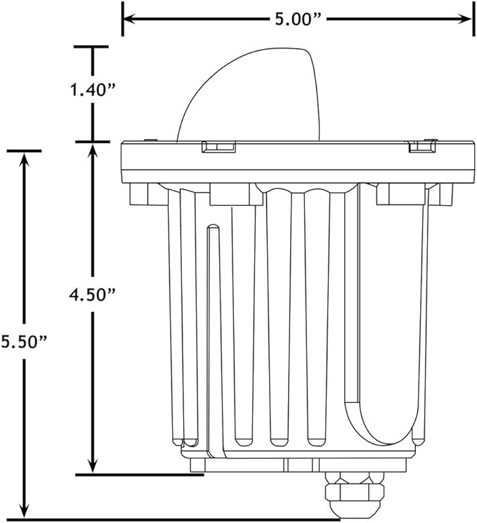 12V Brass In-Ground Well Light (Beacon Top) with 5W 2700K Warm White MR16 LED Bulb for Low Voltage Landscape Lighting of Outdoor Pathway, Garden, Shrubs, Columns or Trees