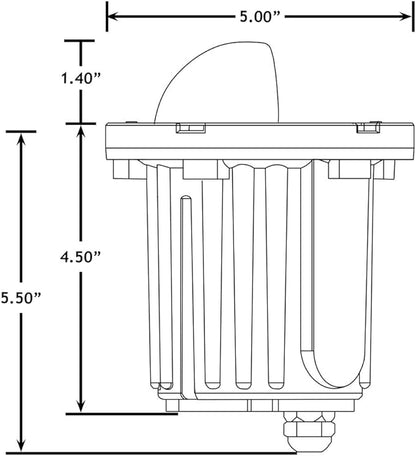 12V Brass In-Ground Well Light (Beacon Top) with 5W 2700K Warm White MR16 LED Bulb for Low Voltage Landscape Lighting of Outdoor Pathway, Garden, Shrubs, Columns or Trees