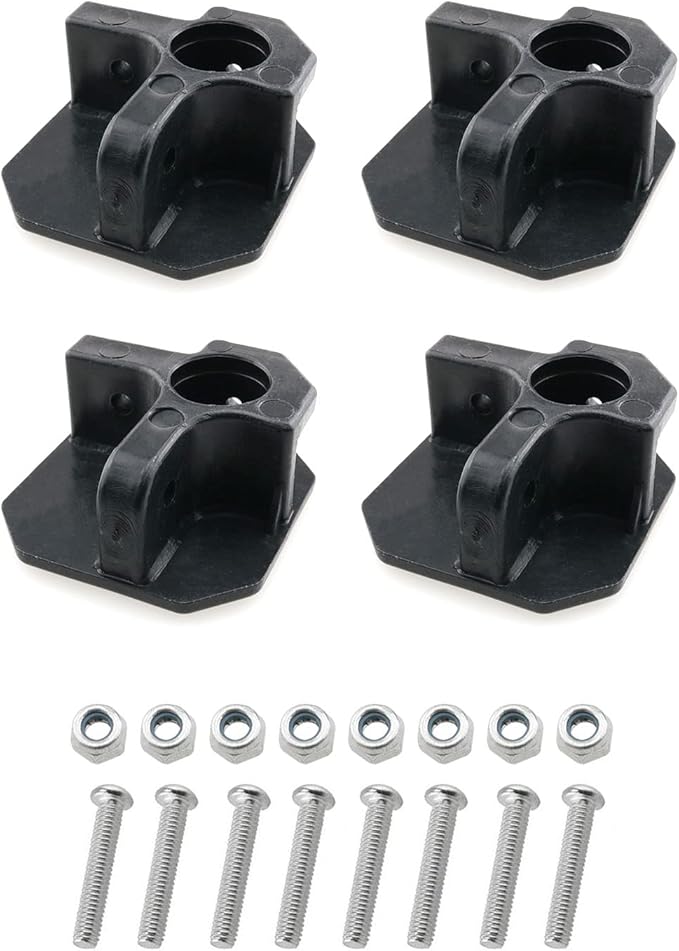 HJGarden 4pcs Camping Chair Replacement Feet, Screws Included, Black Plastic Repair Feet for Folding Chair Stool Camp Chair