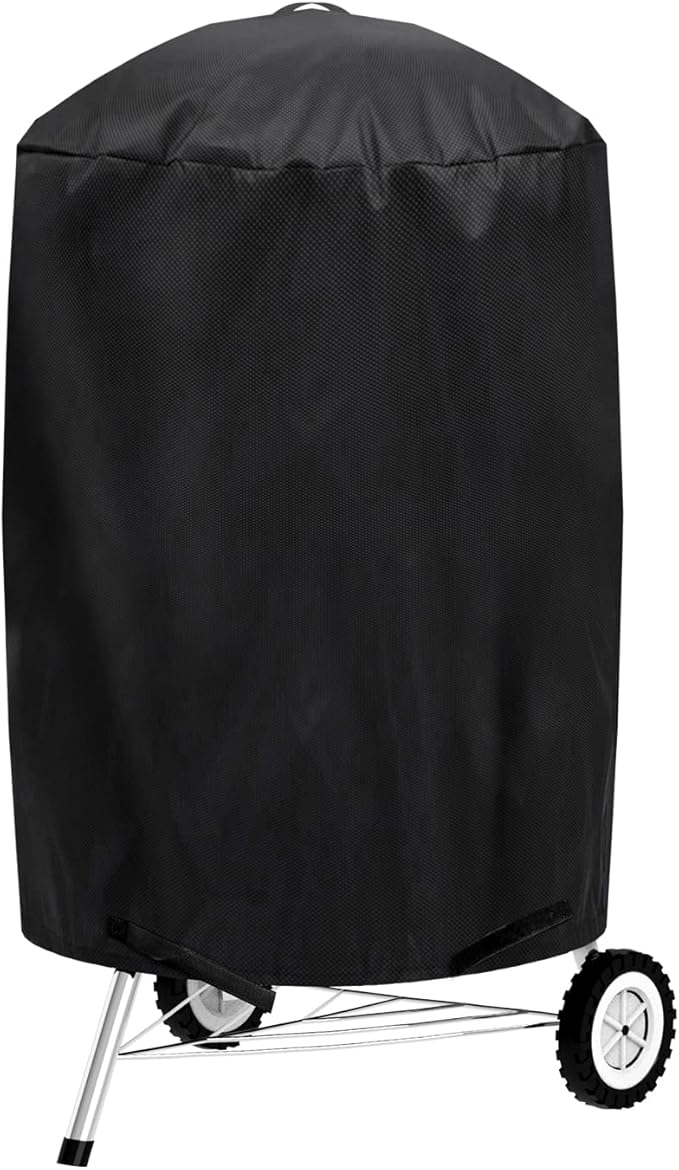 Small Grill Cover for Outdoor Grill BBQ,Waterproof, UV & Fade Resistant,for Weber 22 Inch Charcoal Kettle Grill,Round Kettle Grill (22 Inch/Black)