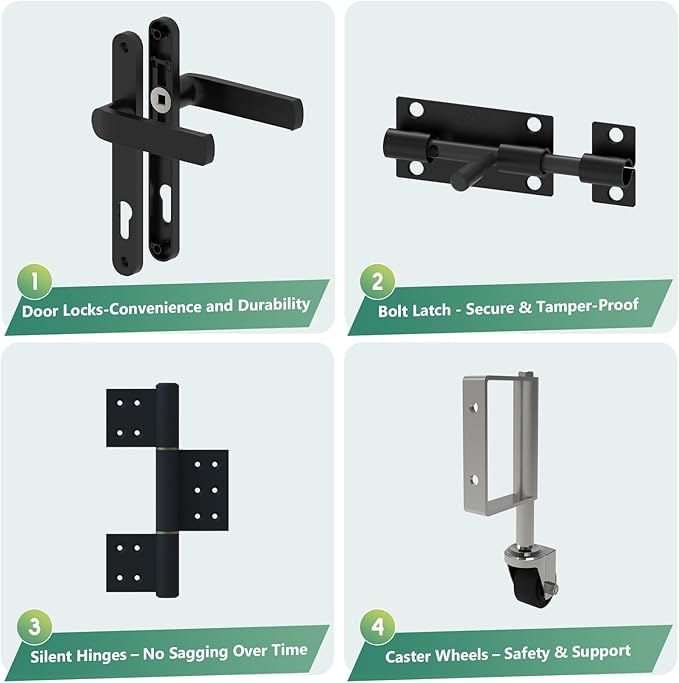 Mondaria Openwork Aluminum Privacy Fence Gate, 6ft(H) x 3ft(W) - Outdoor Decorative Fence Gate with Metal Frame & Knob Kits, Black (Without Post)