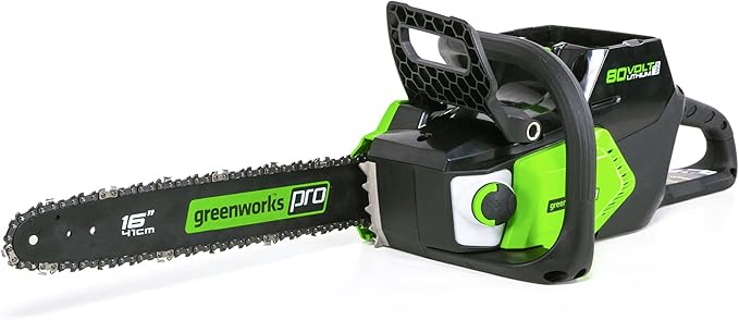 Greenworks 80V 16" Brushless Cordless Chainsaw (Great For Tree Felling, Limbing, Pruning, and Firewood / 75+ Compatible Tools), Tool Only