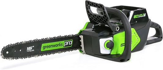 Greenworks 80V 16" Brushless Cordless Chainsaw (Great For Tree Felling, Limbing, Pruning, and Firewood / 75+ Compatible Tools), Tool Only