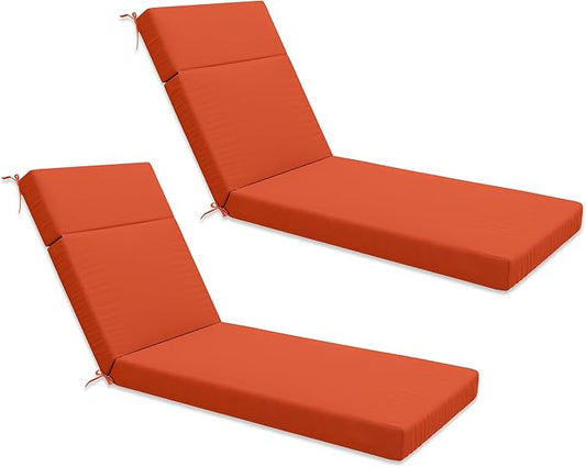 Chaise Lounge Cushion for Outdoor Furniture, Waterproof Fade and Tear Resistant Lounge Deck Chair Cushions for Patio Lawn Pool Resort Hotel
