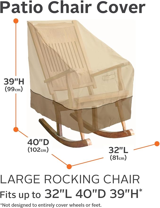 Classic Accessories Veranda Water-Resistant 32 Inch Rocking Chair Cover, Patio Furniture Covers