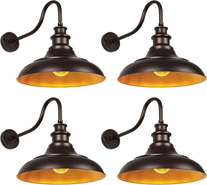 Exterior Farmhouse Barn Light, 16 Inch Vintage Outside Garage Light Fixtures, 4PCS Anti-Rust Waterproof Outdoor Light for Patio Frontdoor Entryway Doorway