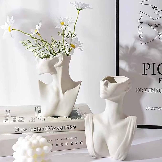 Grainrain Lady Silicone Planter Molds for Concrete Large Vase Mold Epoxy Resin Plaster Cement Clay Resin Craft Home Decor (CK001)