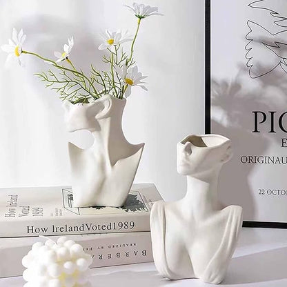 Grainrain Lady Silicone Planter Molds for Concrete Large Vase Mold Epoxy Resin Plaster Cement Clay Resin Craft Home Decor (CK001)