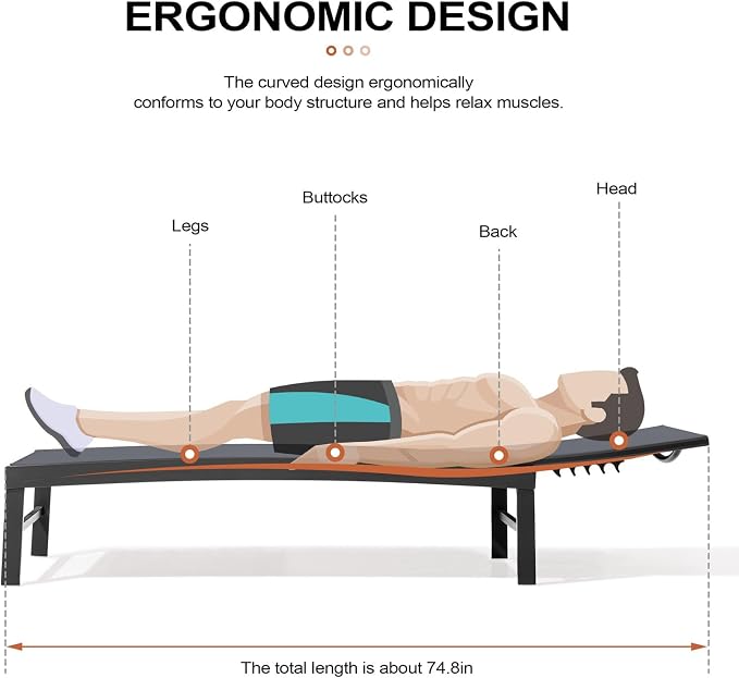 Crestlive Products Chaise Lounge Chair Outdoor Set of 2, Adjustable 5 Positions Pool Lounge Chairs, Metal Tanning Recliner, Outdoor Furniture All Weather for Patio, Beach, Yard, Pool