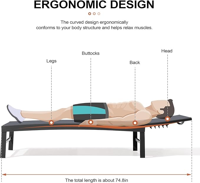 Crestlive Products Chaise Lounge Chair Outdoor Set of 2, Adjustable 5 Positions Pool Tanning Recliner, Outdoor Lounge Furniture Perfect for Patio, Beach, Yard, Pool