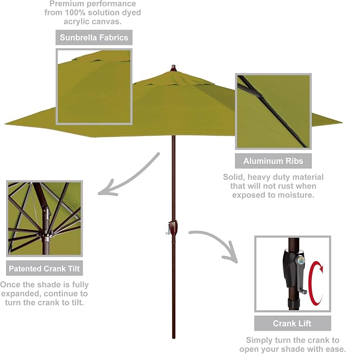 California Umbrella 9' Rd Sunbrella Aluminum Patio Umbrella