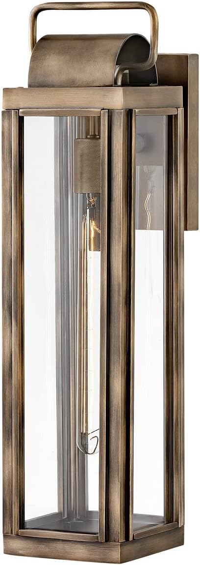 Hinkley Sag Harbor Large Wall Mount Lantern - Heritage Collection, 1-Light, Traditional, Aluminum, Clear Glass - Burnished Bronze Finish