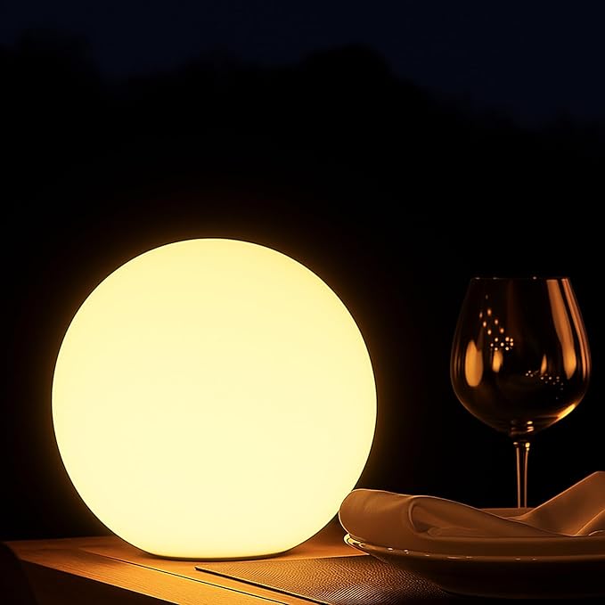 6-Inch 16 Color Changing LED Ball Lamp, IP68 Waterproof Led Glowing Orb Lights with Remote Control and Timer for Pool Garden Yard Home Party Decor