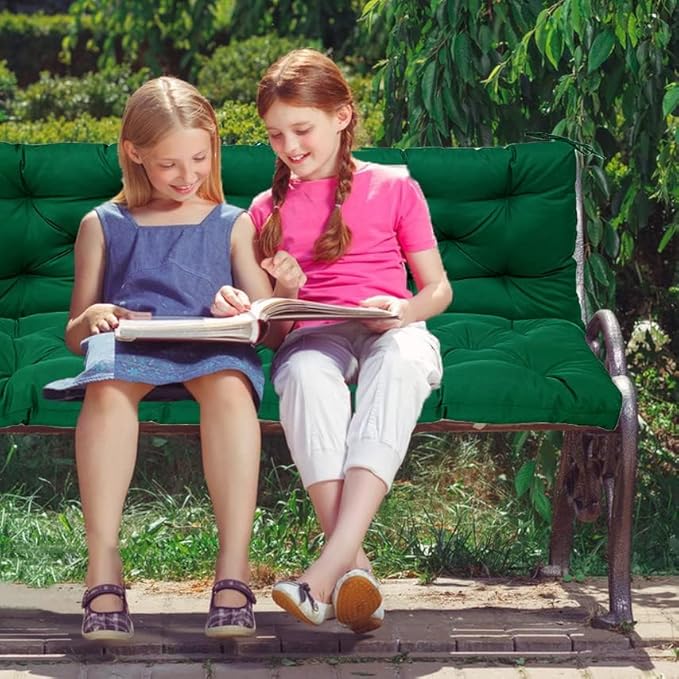 Replacement Cushions for Swing, Swing Cushions 3 Seater Replacement, Waterproof Thicken Washable Pad Cushion for Outdoor Indoor Furniture Swing Patio (Dark Green, 40x71 inch)