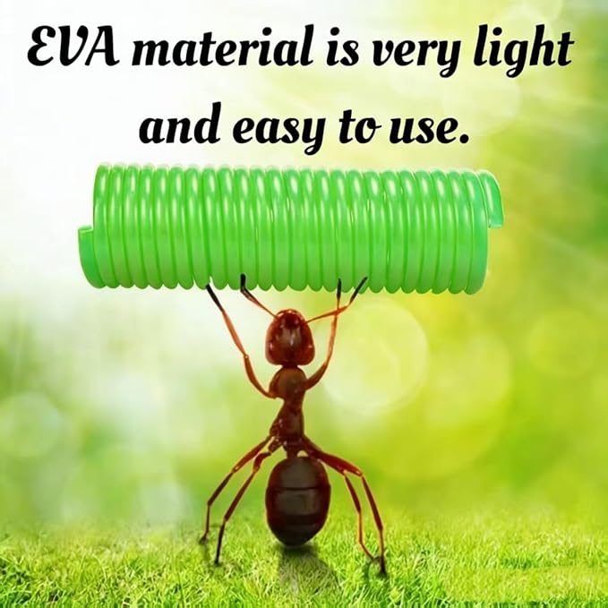 Retractable Garden Hose 66 FT, EVA Flexible Curly Water Pipes with 7-Pattern Spray Nozzle for Boat, Greenhouse, Yard, Patio, Green