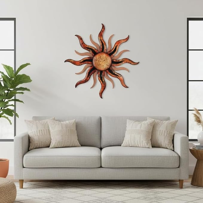 Regal Art & Gift Santa Fe Large Metal Sun Wall Decor - 36 Inch | Indoor Outdoor Rust-Resistant Sunburst Sculpture | Eye-Catching Metal Sun Wall Art Accent for Patio, Garden, Living Room