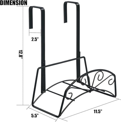 Garden Hose Holder for Outside Yard Hang Over the Door and Fence, Holds Up to 150Ft, Black