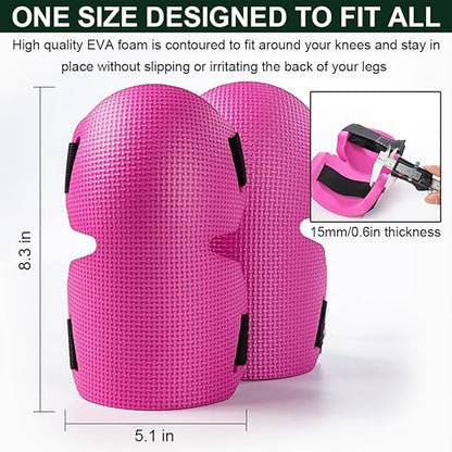 2 Pack Gardening Knee Pads for Women, Soft Foam Knee Pads for Men Construction, Work Knee Pad for Women Men, Rodilleras Para Roofing Rodilleras Para Trabajo (Green)