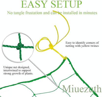 Trellis Netting for Climbing Plants - Heavy Duty Garden Trellis Netting for Cucumber, Vine, Fruits & Vegetables Tomato Plants Trellis Net, Climbing Vining Plants (1-Pack 32.8' x 6.6'Ft)