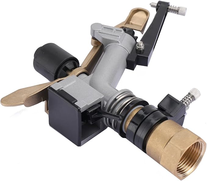 Impact Gun Sprinkler Large Area Water Irrigation Tool, Agriculture Farm Lawn Sprinkler 360 Adjustable Rain Spray Gun, 2 PCS