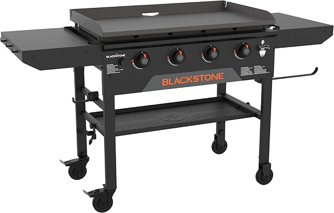 Blackstone 2210 Original 36” Omnivore Griddle with Two Side Shelves, Powder Coated Steel, Black