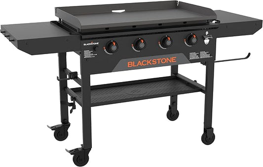 Blackstone 2210 Original 36” Omnivore Griddle with Two Side Shelves, Powder Coated Steel, Black