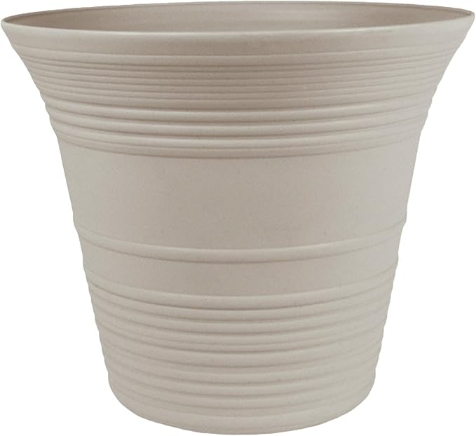 The HC Companies Sedona Round Self-Watering Pot - Lightweight Self Care Planter - Plastic Planter for Herbs & More - Durable Plant Pots for Indoor Plants & Outdoor Plants (7” Cottage Stone, Pack 1)