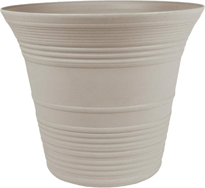 The HC Companies Sedona Round Self-Watering Pot - Lightweight Self Care Planter - Plastic Planter for Herbs & More - Durable Plant Pots for Indoor Plants & Outdoor Plants (7” Cottage Stone, Pack 1)